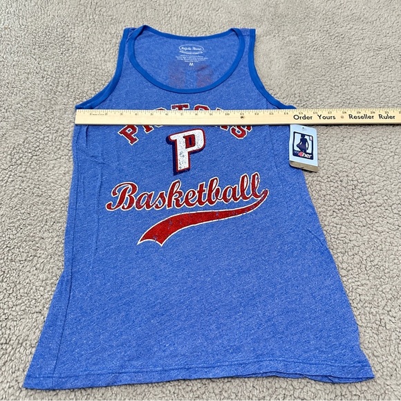 NBA Pistons Drummond Tank Top Majestic Threads Size M NWT Blue Red - Picture 5 of 6
